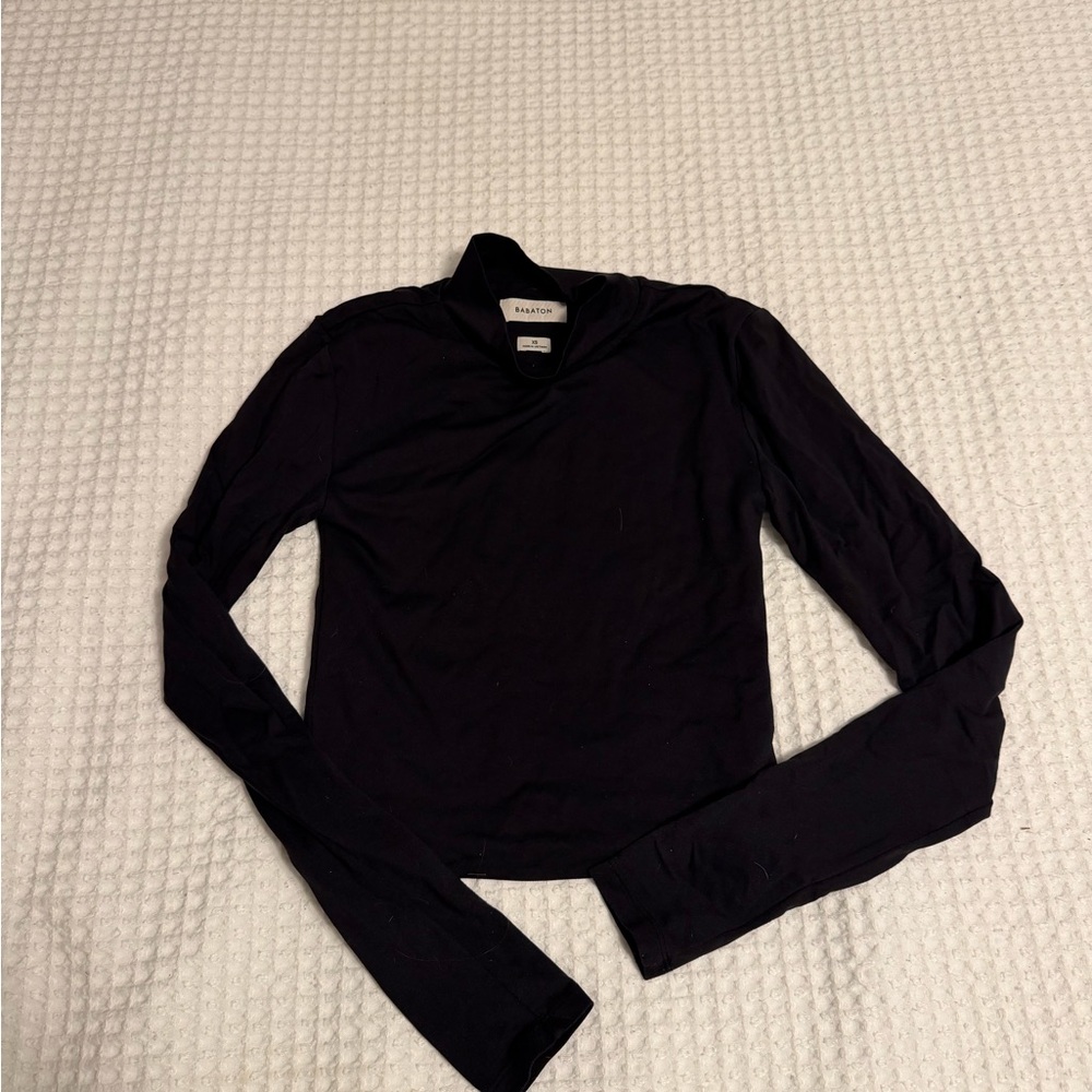 Babaton Black Long Sleeve Crop Top